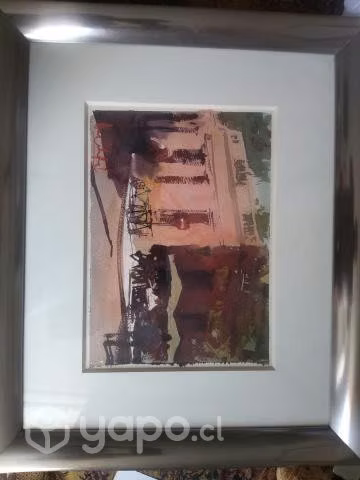 Acuarela de lujo firmada y en marco aluminio - Imagen 3