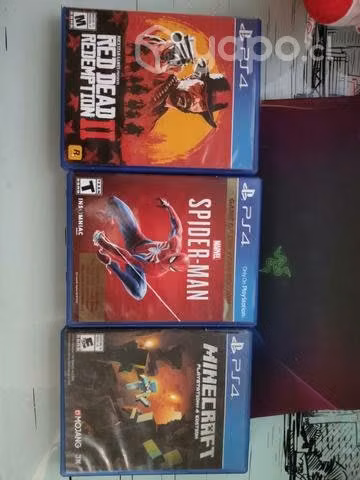 Red dead redemption 2, minecraft y spiderman. ps4