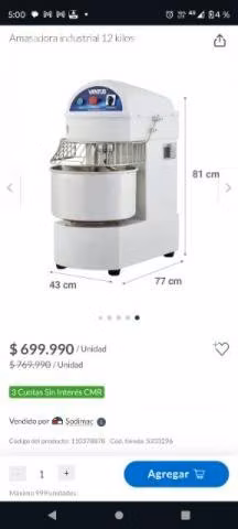 Amasadora 12kilos