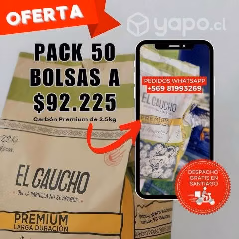 Oferta - Pack Carbón Premium El Gaucho 2.5 Kg