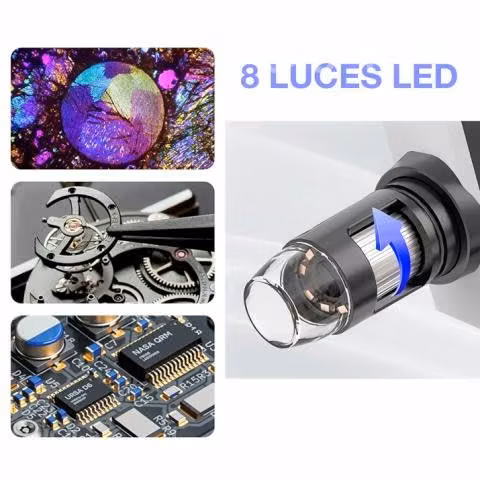Microscopio Digital Pantalla LCD 4,3" 8 Led 1000x