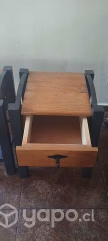 Juego de Veladores de Madera y base de Fierro - Imagen 3