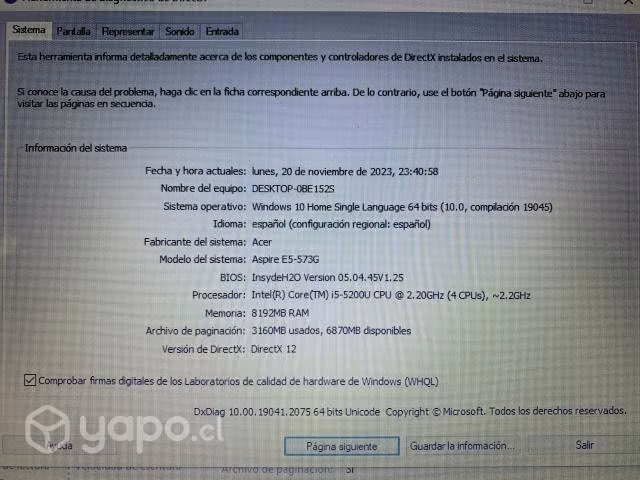 Notebook Acer Aspire E5-573G