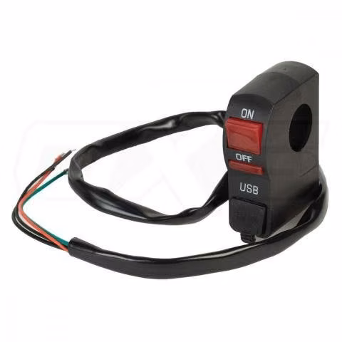 Interruptor para volante moto con cargador usb 2A