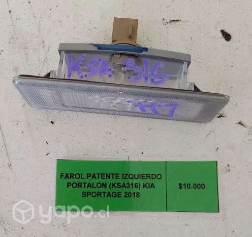 Farol Patente Izq Portalon (KSA316) Kia Sportage