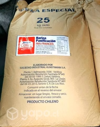Harina 25 kilos molinos kunstmann