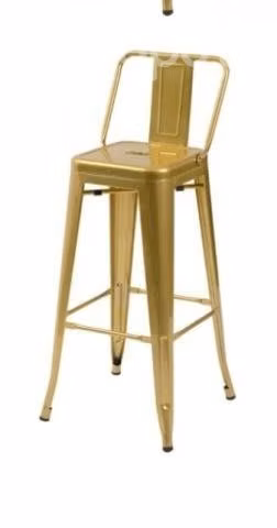 Piso bar tolix dorado con respaldo