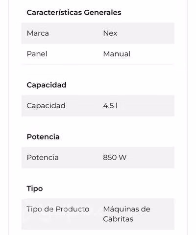 Máquina para hacer cabritas  pop corn