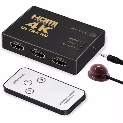 Switch hdmi 4k pasivo 3x1, control remoto
