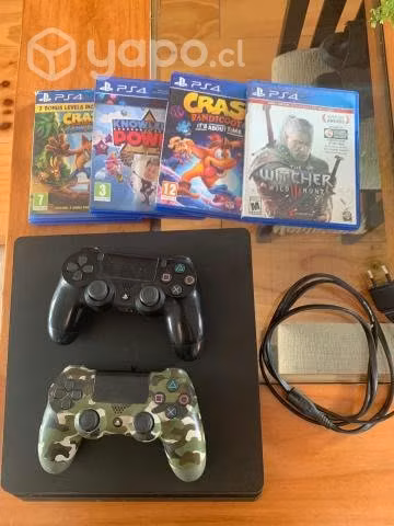 PS4 slim de 500gb dos controles
