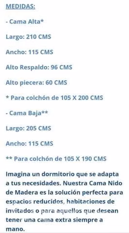 Cama nido plaza y media