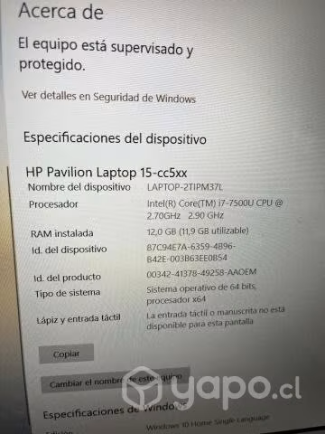 Notebook Pavilion Intel Core I7