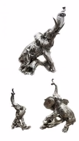 Adorno figura italiana elefante plata decoracion