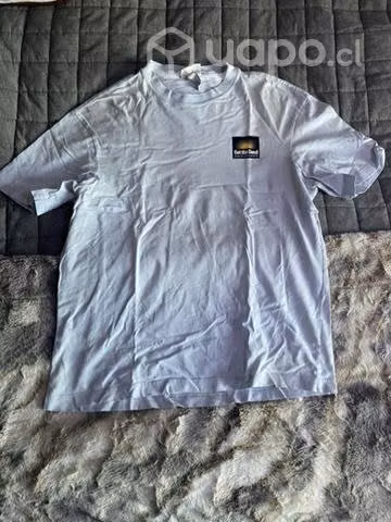 Polera H&M manga corta celeste talla S