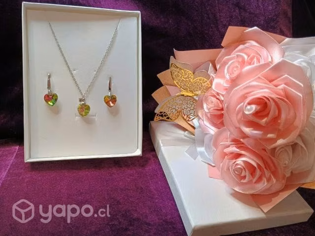 Set de joyas corazón de cristal