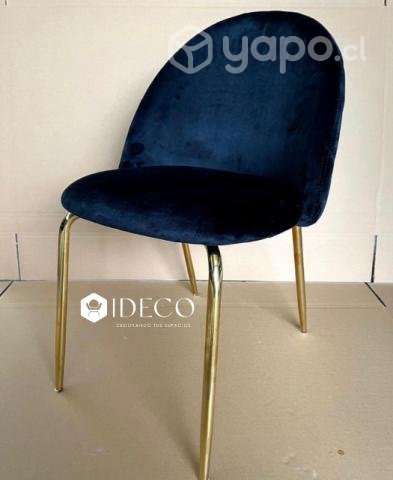 Silla de terciopelo para comedor - Imagen 2