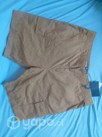 Shorts azul y café