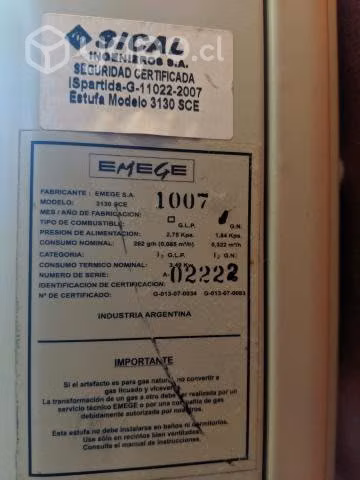 Calefactor a Gas Emege 3130 - Imagen 5