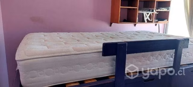 Cama de plaza y media con colchón