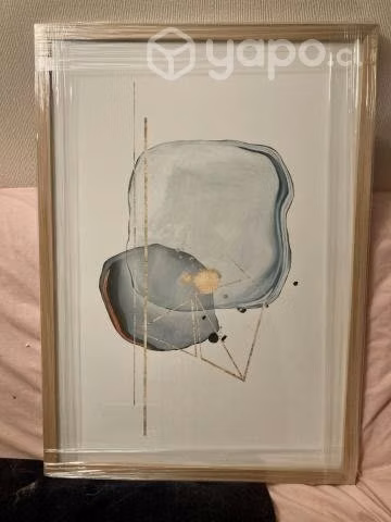 Cuadro 50x70cm Papel Ilustrado: Oro Azul I