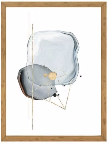 Cuadro 50x70cm Papel Ilustrado: Oro Azul I