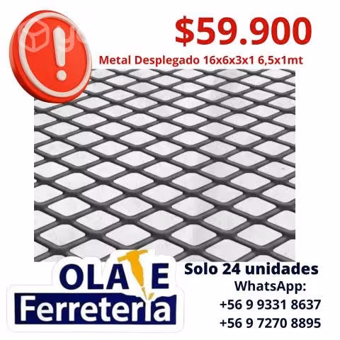 Metal Desplegado ,5x1mt