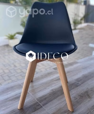 Silla tulip oak acolchada, resistente y cómoda
