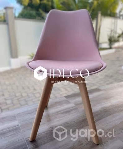 Silla tulip oak acolchada, resistente y cómoda