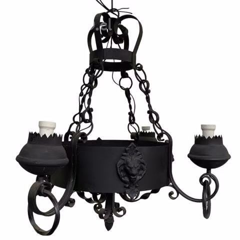 Lámpara colgante 3 luces diseño Hacienda fierro
