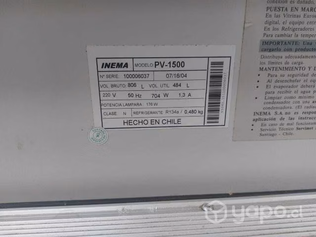 Vitrina Pastelera Inema PV-1500