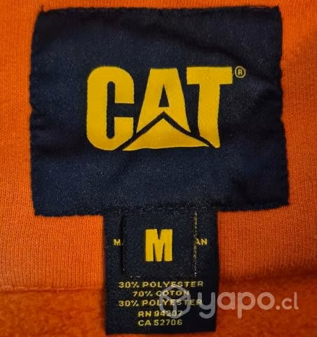 Poleron naranjo marca CAT talla M
