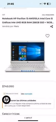 Computadora portatil Hp Pavilion - Imagen 2