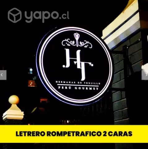 Letrero lateral rompetrafico acrilico luminoso
