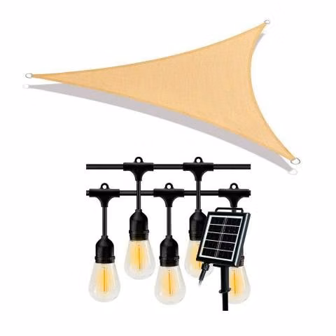 Pack de Toldo Vela Triangular 3x3x3 + Guirnalda s