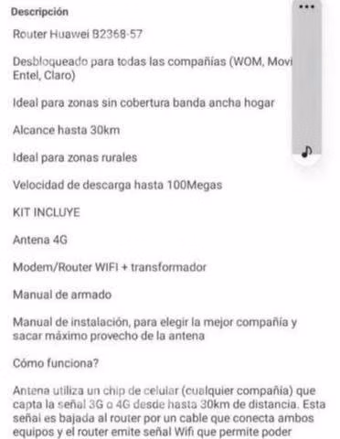 Antena router Internet y carro de arrastre