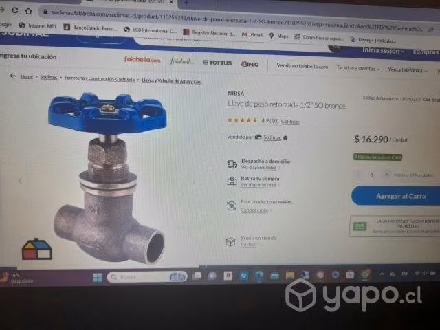 Llave de paso reforzada 1/2" SO - Imagen 3