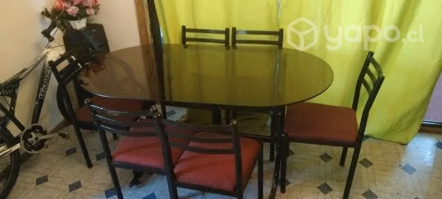 Comedor vidrio 6 sillas - Imagen 2