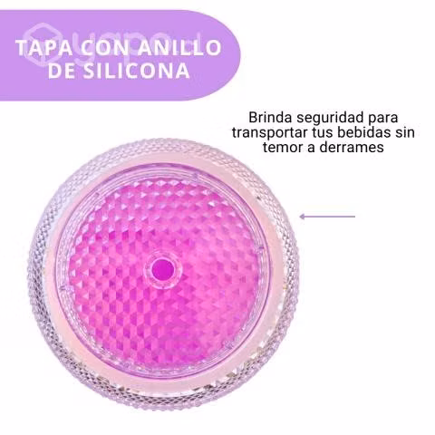 Vaso Morado Claro Térmico LED tipo StarBuck 710ML