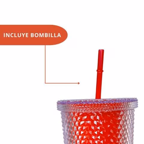 Vaso Naranjo Térmico LUZ LED tipo StarBuck 710ML - Imagen 4