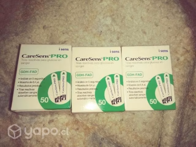 Cintas reactivas para glucometro CareSens Pro