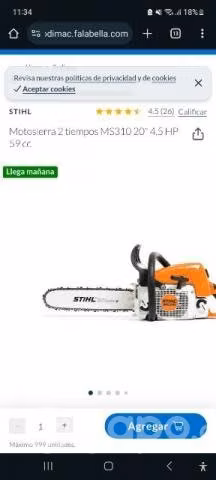 Motosierra sin uso MS310