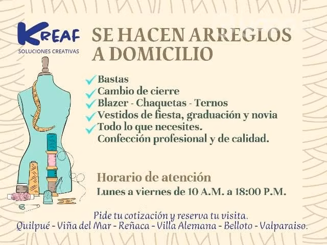 Arreglo y costuras a domicilio