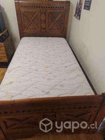 Cama 1 1/2 madera noble - Imagen 3