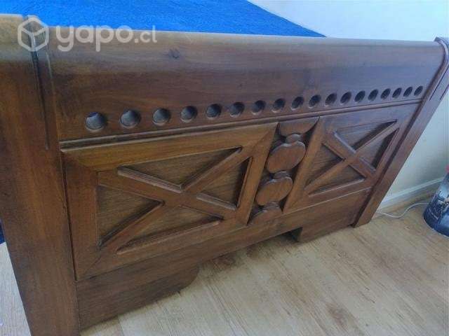 Cama 1 1/2 madera noble - Imagen 2