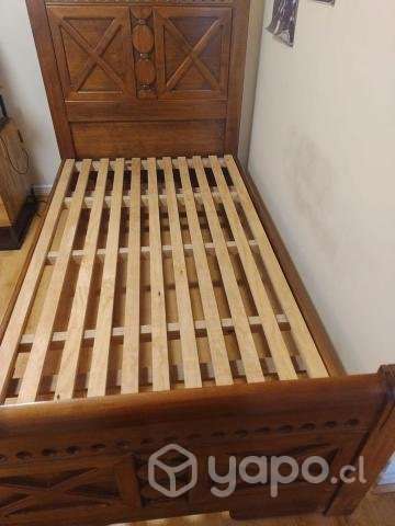 Cama 1 1/2 madera noble - Imagen 4