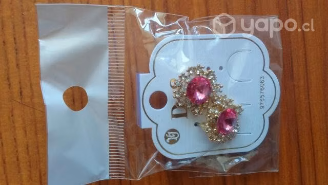 Aros diamantes Rosa fantasia