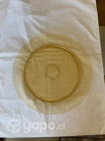 Plato antiguo color ámbar para tortas 35cmdiametro