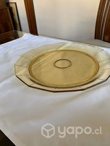 Plato antiguo color ámbar para tortas 35cmdiametro - Imagen 3