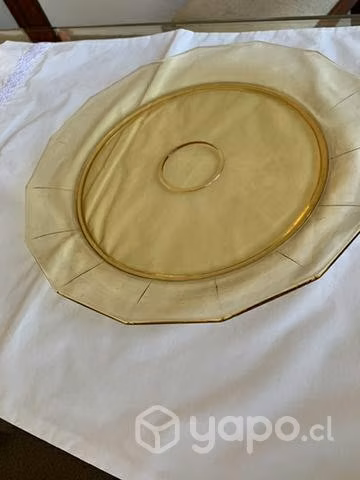 Plato antiguo color ámbar para tortas 35cmdiametro - Imagen 6