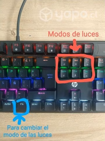 Teclado mecánico gamer marca HP, 104 teclas - Imagen 6